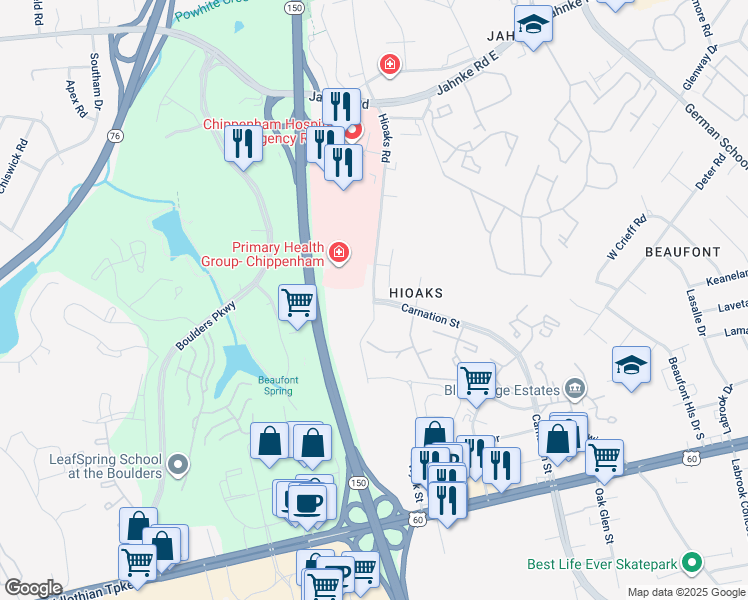 map of restaurants, bars, coffee shops, grocery stores, and more near 7017 West Carnation Street in Richmond