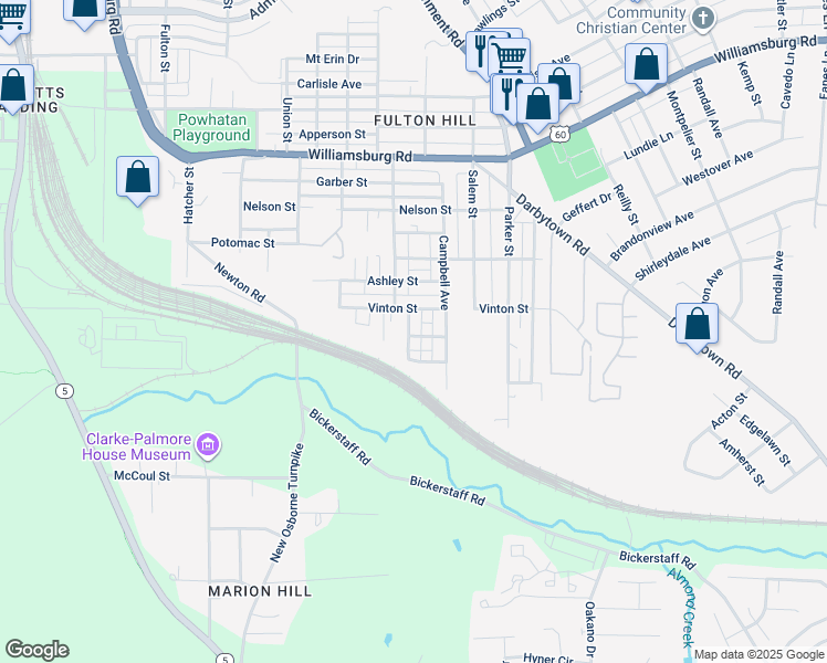 map of restaurants, bars, coffee shops, grocery stores, and more near 5508 Simpson Avenue in Richmond