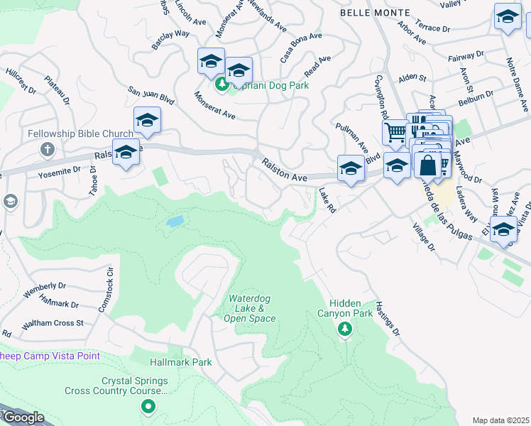 map of restaurants, bars, coffee shops, grocery stores, and more near 1048 Continentals Way in Belmont