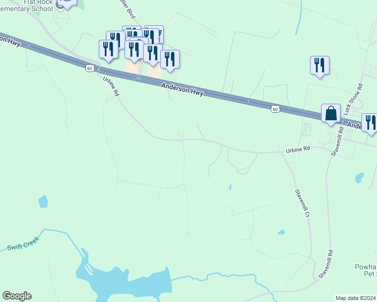 map of restaurants, bars, coffee shops, grocery stores, and more near 1646 Fallen Timber in Macon
