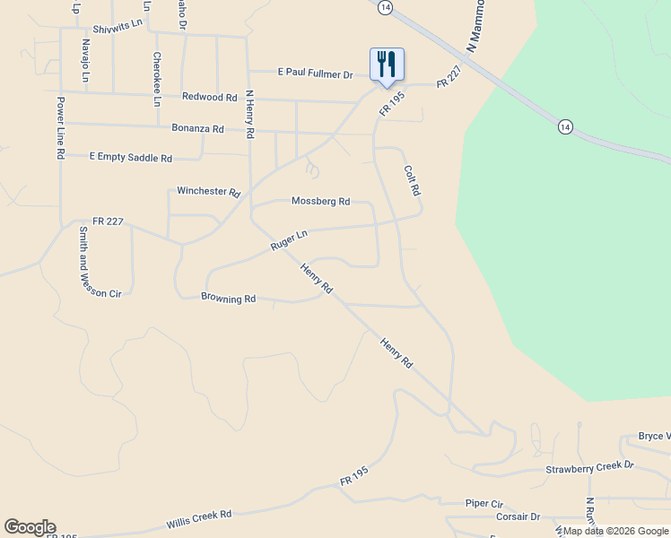map of restaurants, bars, coffee shops, grocery stores, and more near 1365 Browning Road in Duck Creek Village