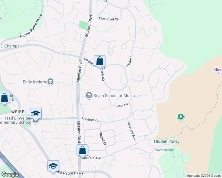 map of restaurants, bars, coffee shops, grocery stores, and more near 111 Boar Circle in Fremont