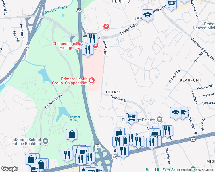 map of restaurants, bars, coffee shops, grocery stores, and more near 7000 Carnation Street in Richmond