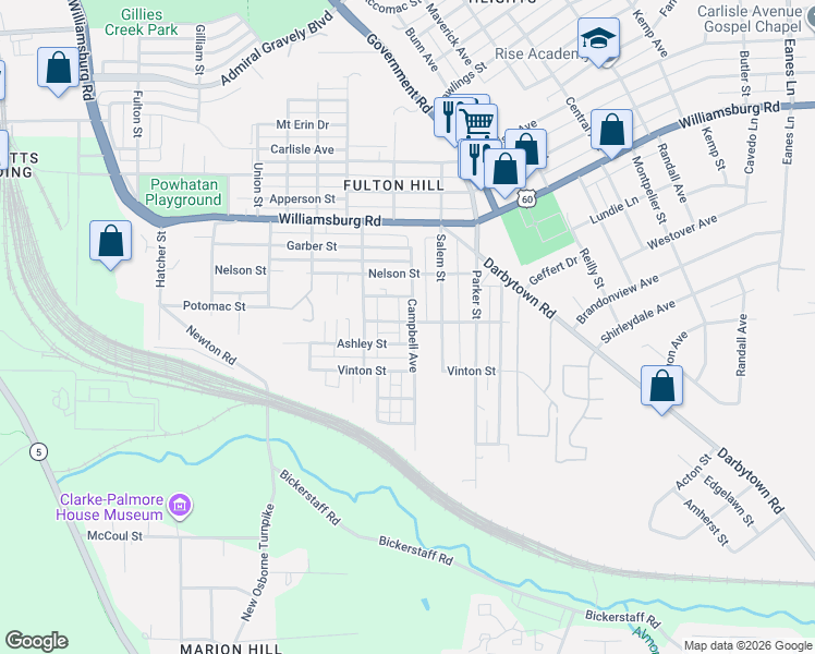 map of restaurants, bars, coffee shops, grocery stores, and more near 1501 Vista Street in Richmond