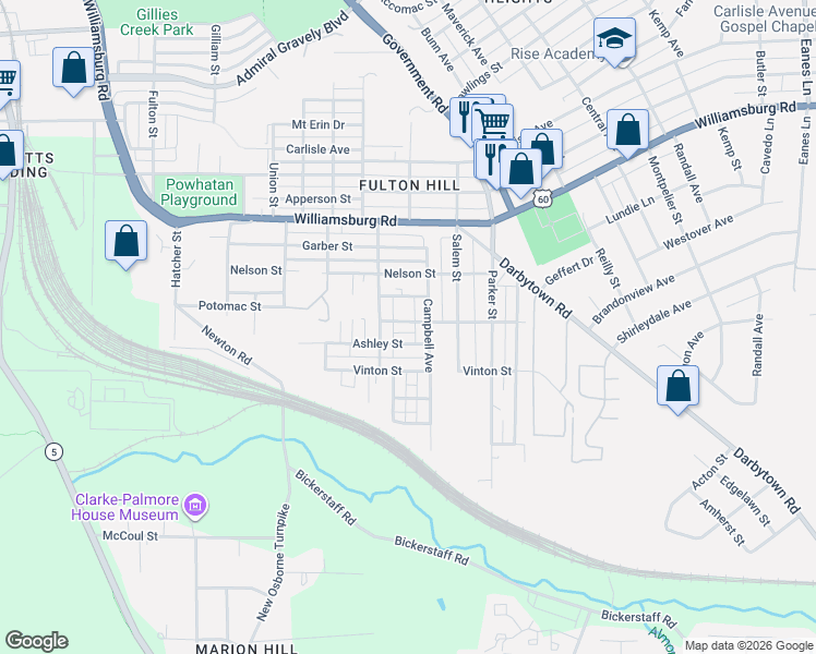 map of restaurants, bars, coffee shops, grocery stores, and more near 1501 Vista Street in Richmond