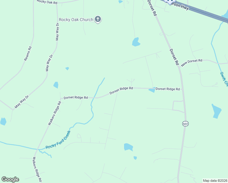map of restaurants, bars, coffee shops, grocery stores, and more near 2710 Dorset Ridge Road in Powhatan