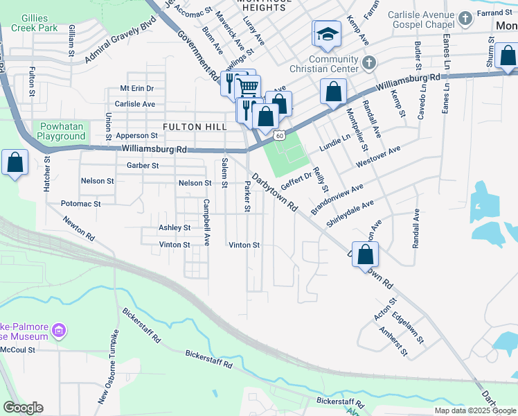 map of restaurants, bars, coffee shops, grocery stores, and more near 5218 Blueridge Avenue in Richmond