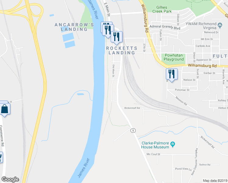 map of restaurants, bars, coffee shops, grocery stores, and more near 25 Shiplock Row in Henrico