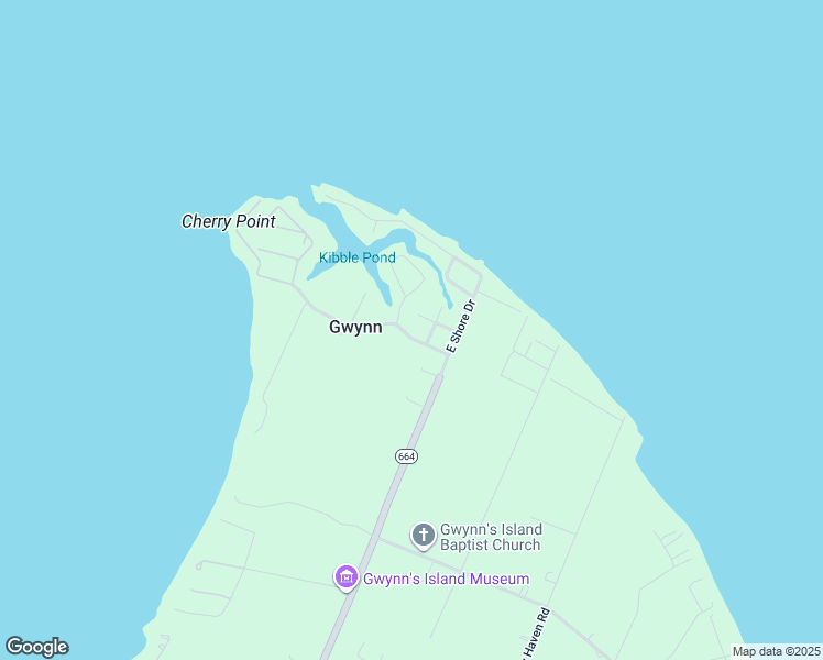 map of restaurants, bars, coffee shops, grocery stores, and more near 514 Cherry Point Road in Gwynn