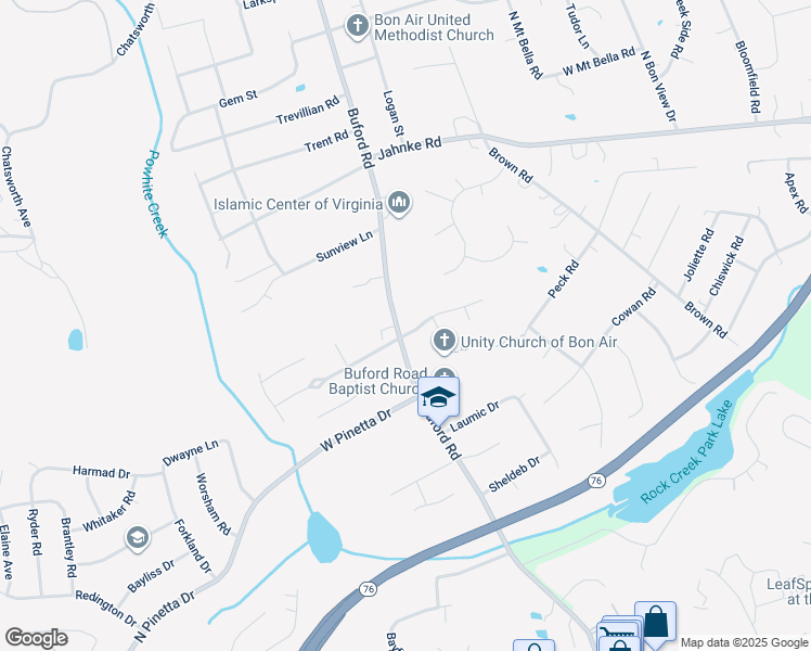 map of restaurants, bars, coffee shops, grocery stores, and more near 8316 Buford Oaks Drive in Richmond