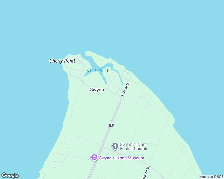 map of restaurants, bars, coffee shops, grocery stores, and more near 514 Cherry Point Road in Gwynn