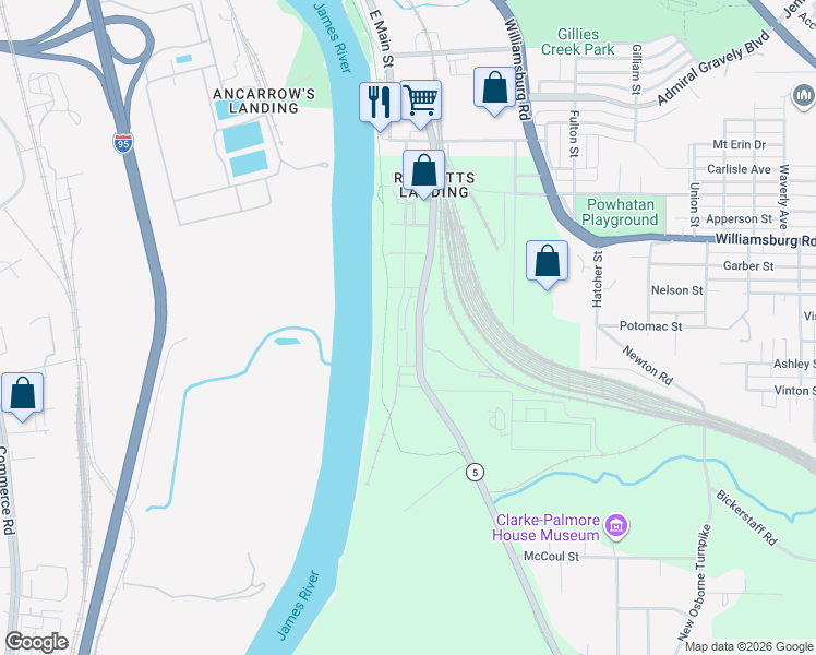 map of restaurants, bars, coffee shops, grocery stores, and more near 25 Shiplock Row in Henrico