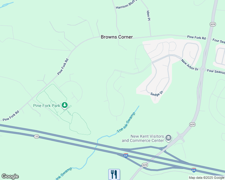 map of restaurants, bars, coffee shops, grocery stores, and more near 7755 Arbor Marsh Terrace in Quinton