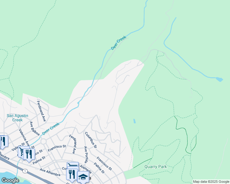 map of restaurants, bars, coffee shops, grocery stores, and more near 563 El Granada Boulevard in El Granada