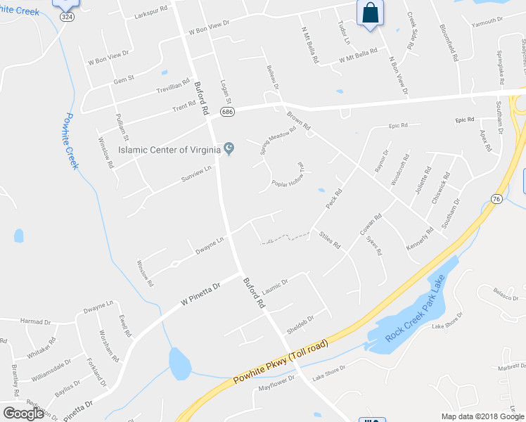 map of restaurants, bars, coffee shops, grocery stores, and more near 8208 Buford Oaks Drive in Richmond