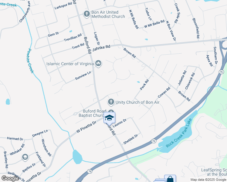 map of restaurants, bars, coffee shops, grocery stores, and more near 8208 Buford Oaks Drive in Richmond