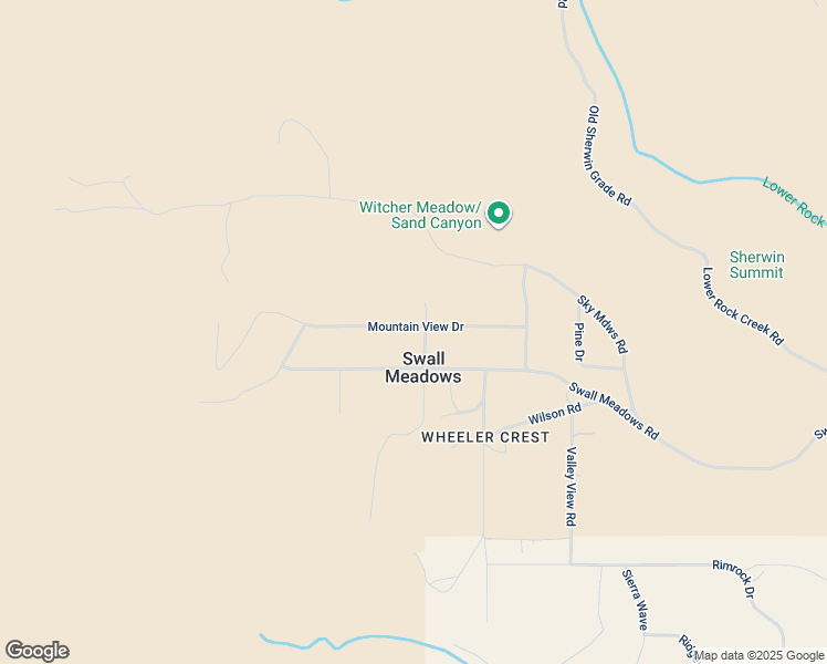 map of restaurants, bars, coffee shops, grocery stores, and more near 95 Mountain View Drive in Bishop