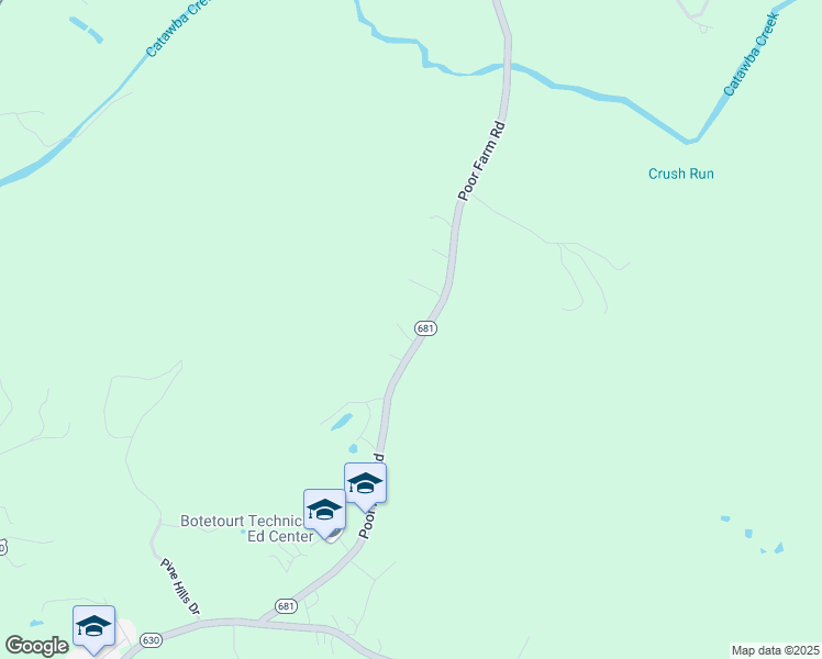 map of restaurants, bars, coffee shops, grocery stores, and more near 749 Poor Farm Road in Fincastle