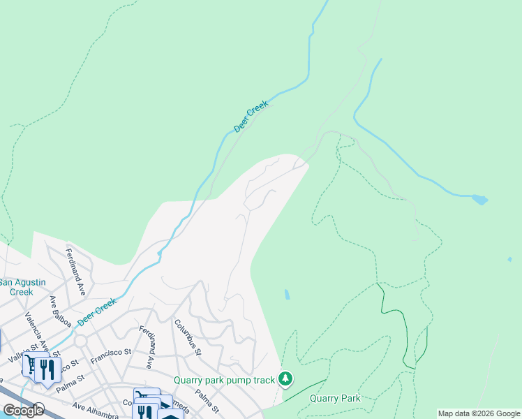 map of restaurants, bars, coffee shops, grocery stores, and more near 106 Dolphine Avenue in Half Moon Bay