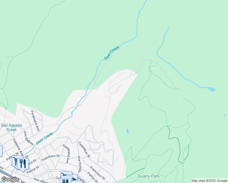 map of restaurants, bars, coffee shops, grocery stores, and more near 107 Dolphine Avenue in El Granada