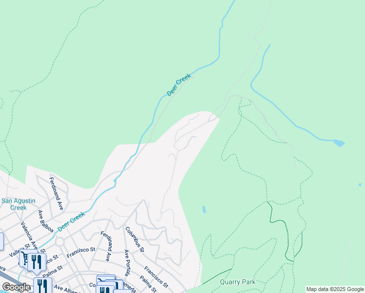 map of restaurants, bars, coffee shops, grocery stores, and more near 106 Dolphine Avenue in Half Moon Bay