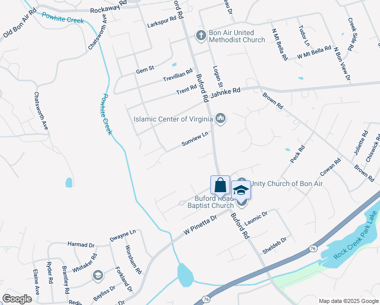 map of restaurants, bars, coffee shops, grocery stores, and more near 1200 Buford Road in Bon Air