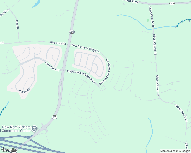 map of restaurants, bars, coffee shops, grocery stores, and more near 8378 East Lord Botetourt Loop in New Kent