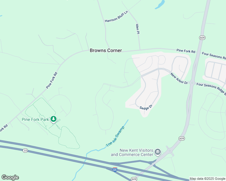 map of restaurants, bars, coffee shops, grocery stores, and more near 7024 Spike Rush Court in Quinton