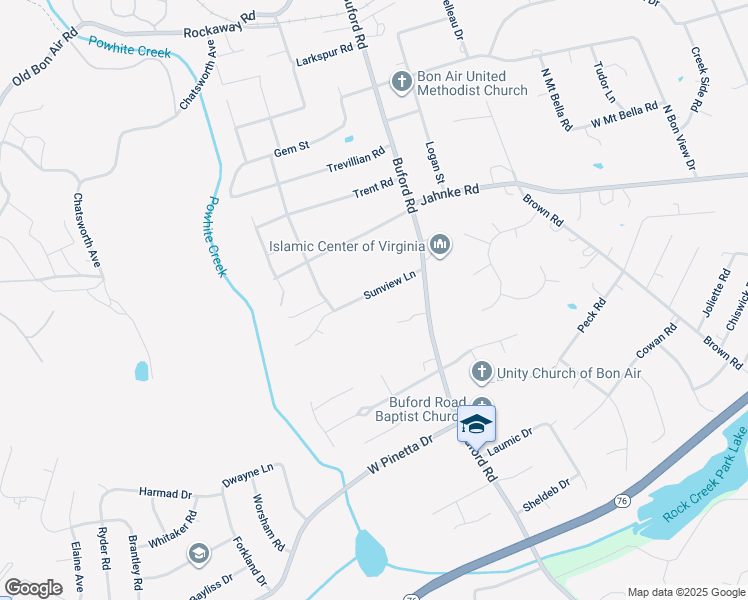 map of restaurants, bars, coffee shops, grocery stores, and more near 1214 Buford Road in Richmond