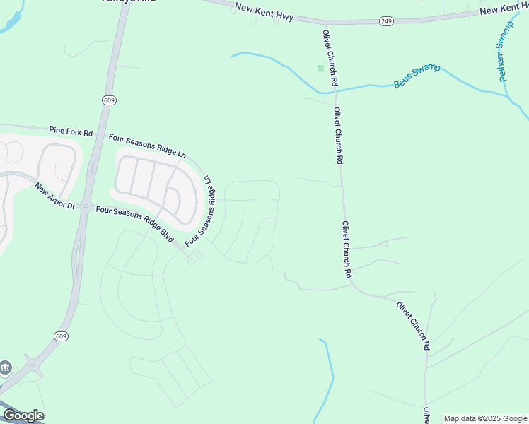 map of restaurants, bars, coffee shops, grocery stores, and more near 7726 Inverno Lane in New Kent