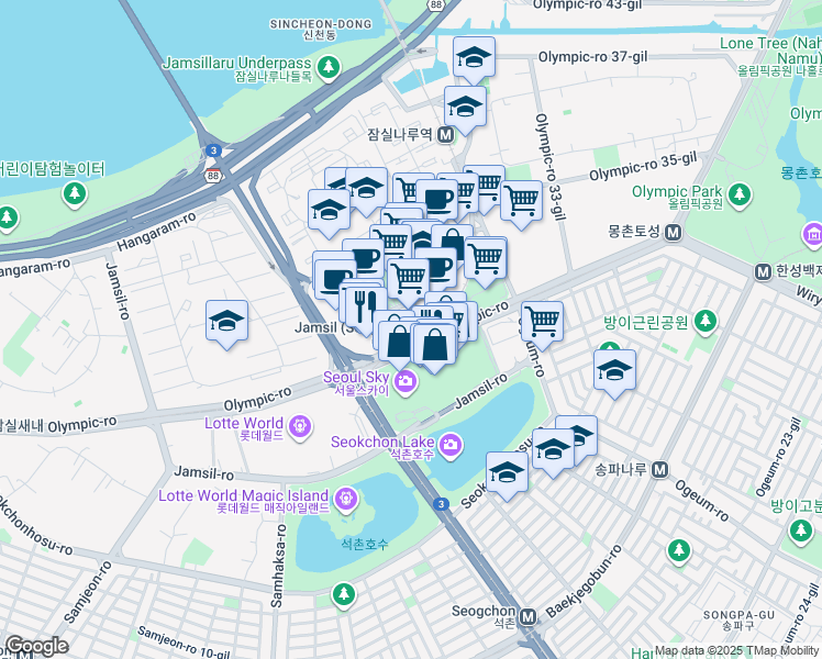 map of restaurants, bars, coffee shops, grocery stores, and more near in 