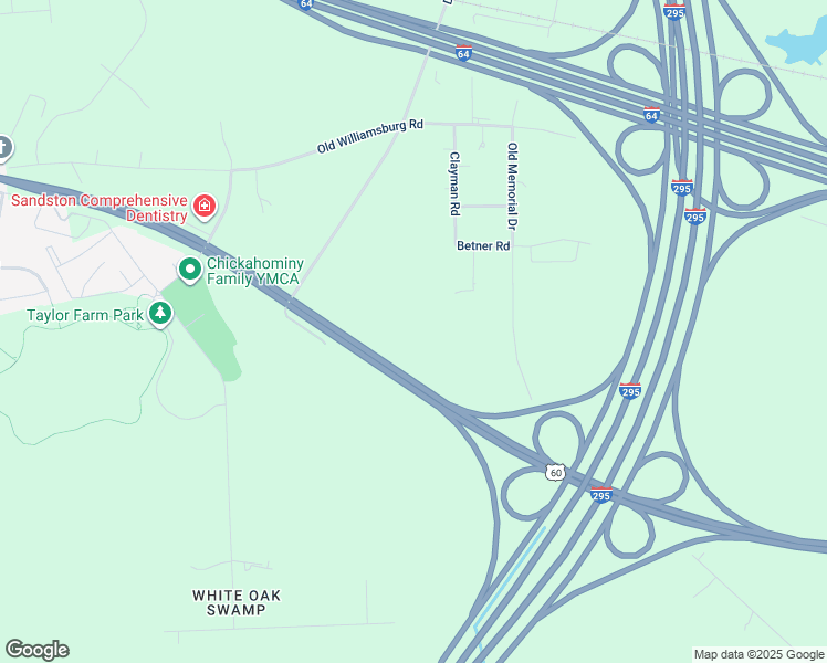 map of restaurants, bars, coffee shops, grocery stores, and more near 2255 Palm Court in Sandston