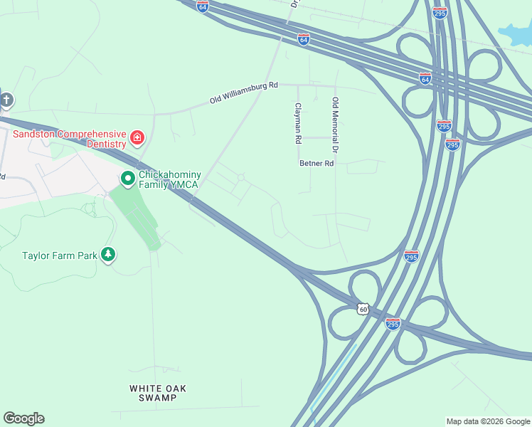 map of restaurants, bars, coffee shops, grocery stores, and more near 310 Clayman Rd in Sandston