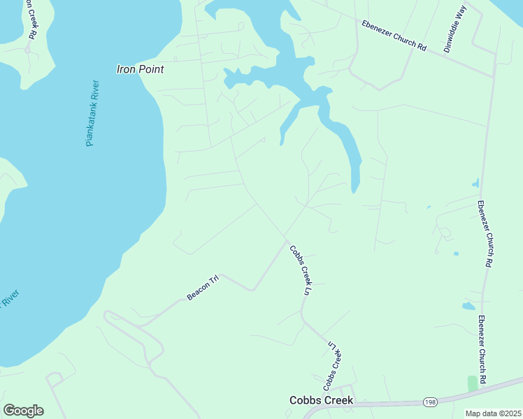 map of restaurants, bars, coffee shops, grocery stores, and more near Cobbs Creek Lane in Mathews County