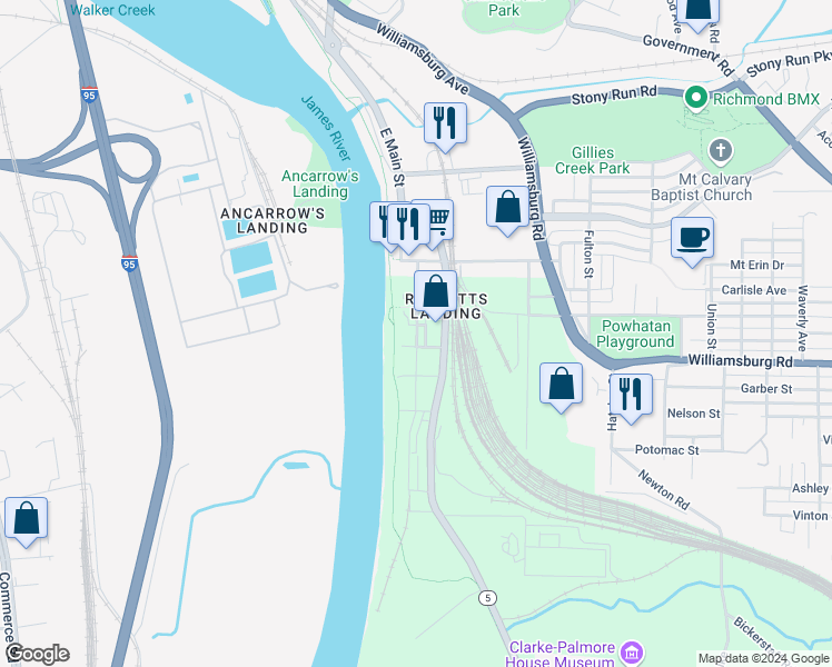 map of restaurants, bars, coffee shops, grocery stores, and more near in 
