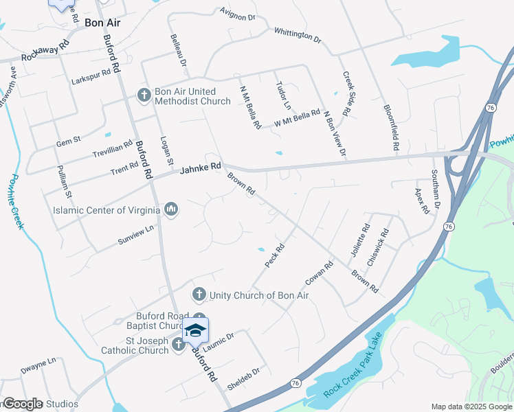 map of restaurants, bars, coffee shops, grocery stores, and more near 8156 Brown Road in Richmond