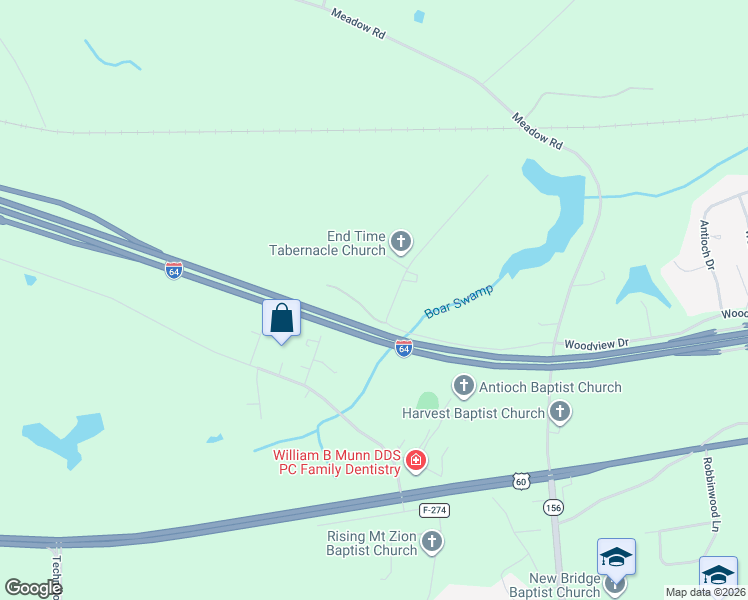 map of restaurants, bars, coffee shops, grocery stores, and more near 201 Twin Pine Road in Sandston