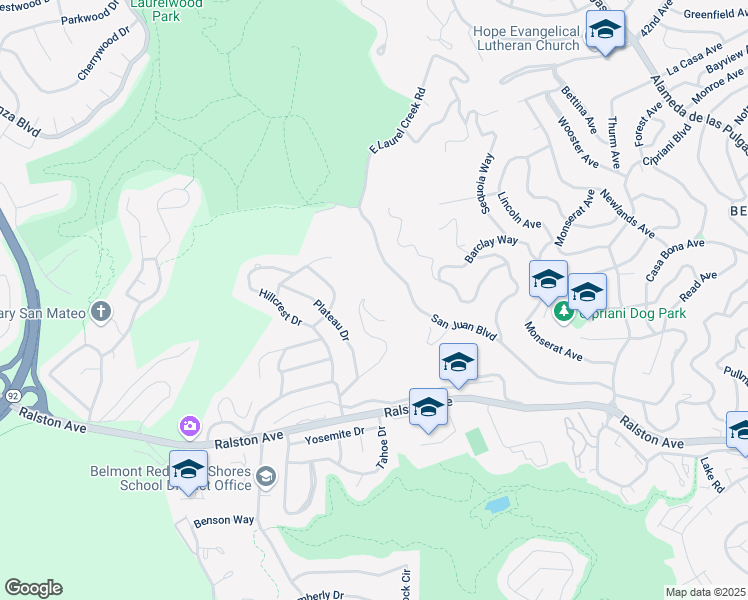 map of restaurants, bars, coffee shops, grocery stores, and more near in Belmont
