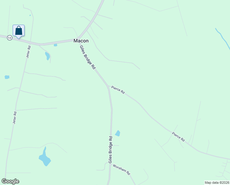 map of restaurants, bars, coffee shops, grocery stores, and more near 4370 Pierce Road in Powhatan