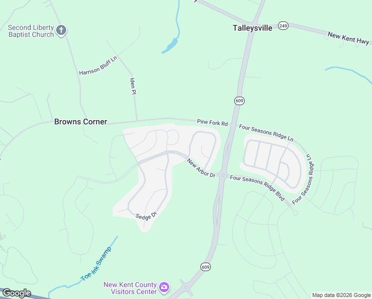 map of restaurants, bars, coffee shops, grocery stores, and more near 7895 Eagle Circle in New Kent
