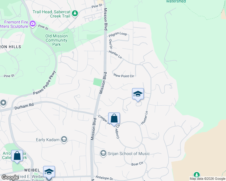 map of restaurants, bars, coffee shops, grocery stores, and more near 44521 Chantecler Court in Fremont