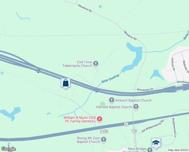 map of restaurants, bars, coffee shops, grocery stores, and more near Twin Pine Road in Henrico County