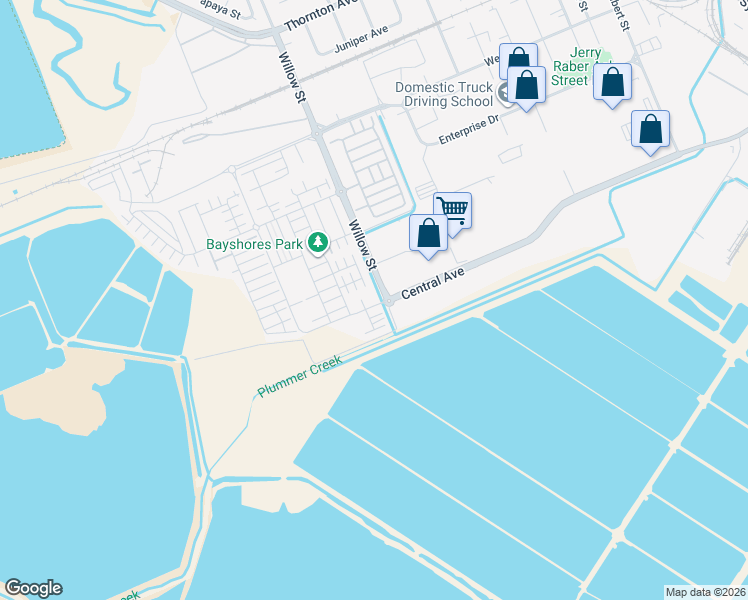 map of restaurants, bars, coffee shops, grocery stores, and more near 8503 Central Avenue in Newark