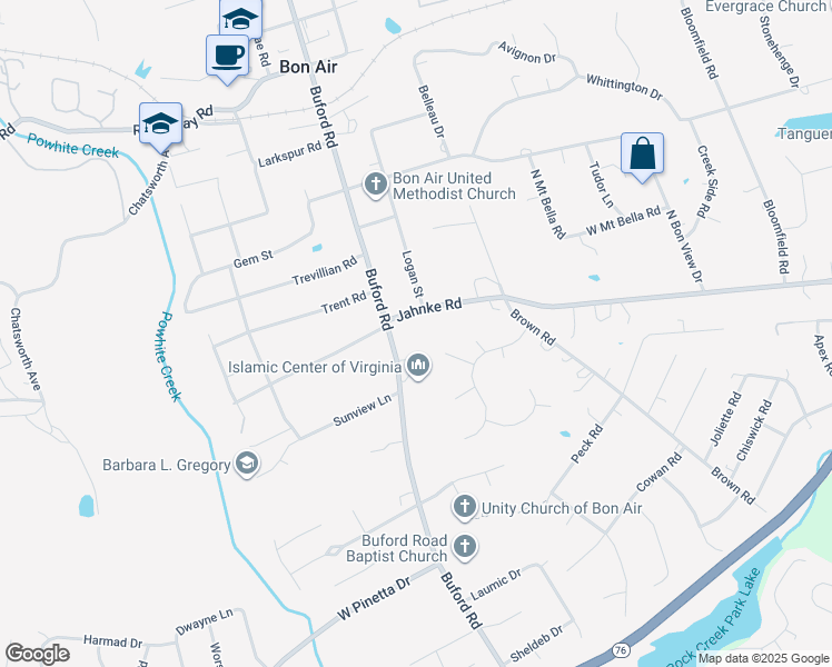 map of restaurants, bars, coffee shops, grocery stores, and more near 8306 Autumn Way in Richmond