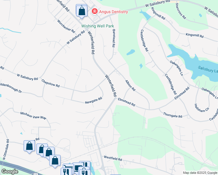 map of restaurants, bars, coffee shops, grocery stores, and more near 2000 Winterfield Road in Midlothian