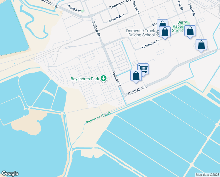 map of restaurants, bars, coffee shops, grocery stores, and more near 8550 Rockview Way in Newark