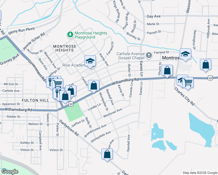 map of restaurants, bars, coffee shops, grocery stores, and more near in 