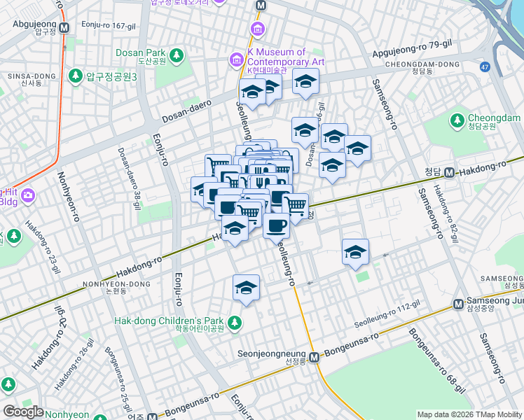 map of restaurants, bars, coffee shops, grocery stores, and more near in 