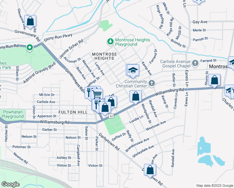 map of restaurants, bars, coffee shops, grocery stores, and more near 1818 Carlisle Avenue in Richmond
