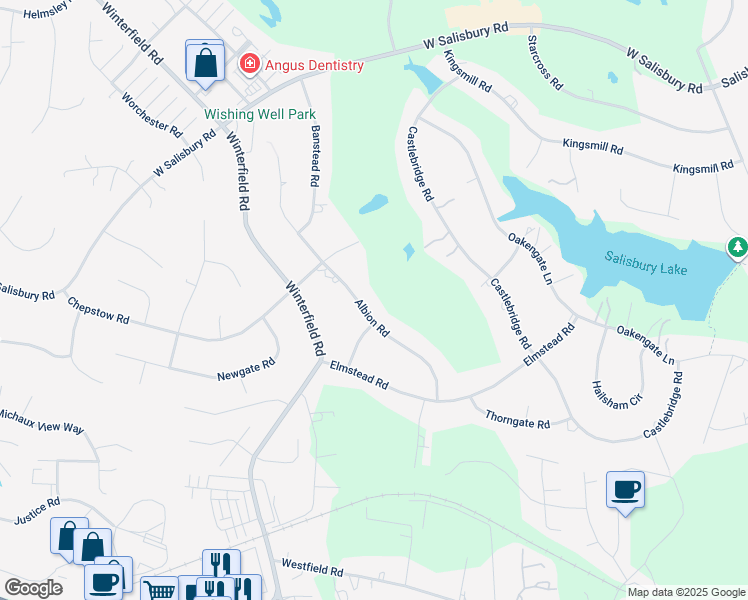 map of restaurants, bars, coffee shops, grocery stores, and more near 2009 Albion Road in Midlothian